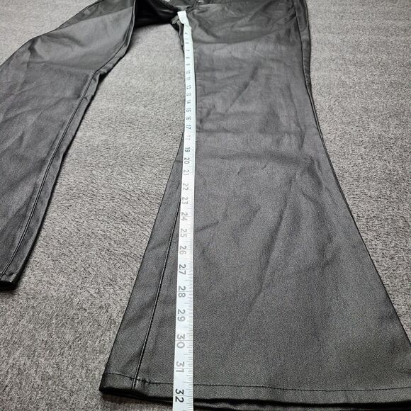 Fashion Nova Pants Womens 1X Flare Faux‎ Leather High Rise Stretch 70s Flared - Picture 3 of 11